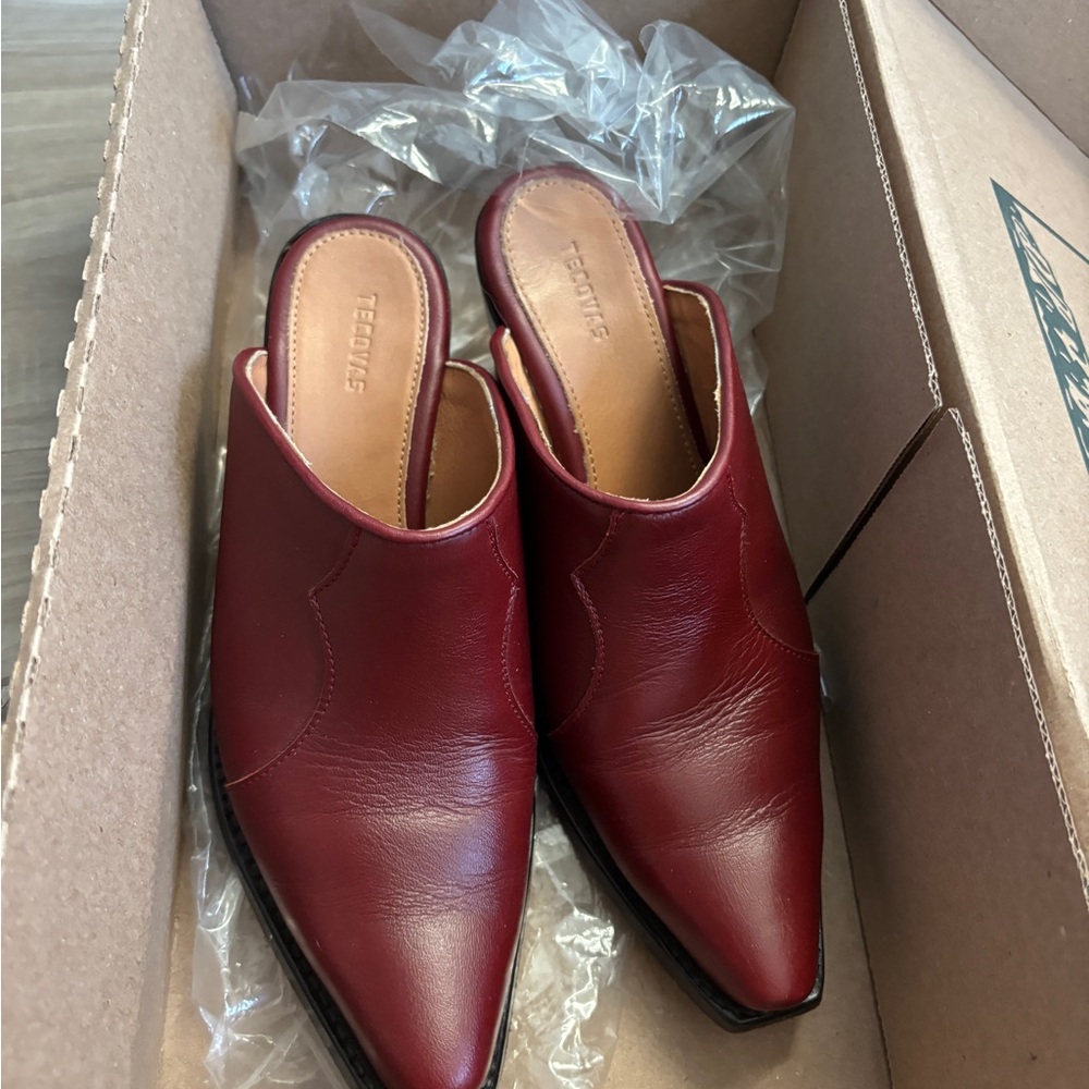 Tecovas - The Brooke - Scarlet Red Leather Mules